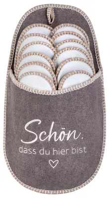 Produktbild von ONVAYA® ABS Gästepantoffel | Schön, dass du hier bist | 6er Set | Antirutsch Soh