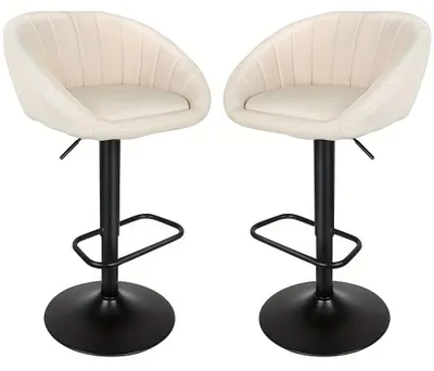 Produktbild von Barkreuhe - Barhocker - Hocker - Küchenhocker - Set aus Barkreuchen in Beige - Verstellbare Höhe