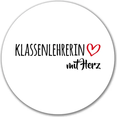 Produktbild von Huuraa Aufkleber Klassenlehrerin mit Herz 10cm rund Sticker Geschenkidee