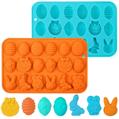 Silikon-Osterformen 2er-Set, 18 Mulden, 19,5x12,5 cm