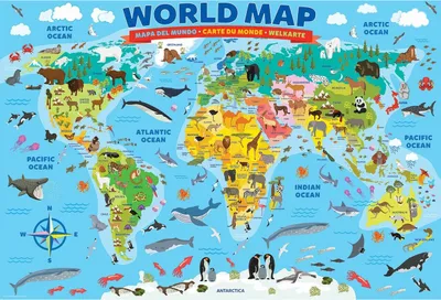 Image de EUROGRAPHICS Puzzle Carte du monde illustrée 100 pièces