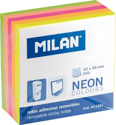 Zdjęcie produktu dla Karteczki samoprzylepne Minikostka 5 neonowych kolorów 250 sztuk