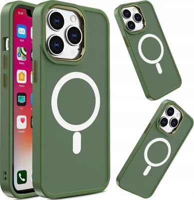 Obrázok produktu pre Farebné matné puzdro s ochranou Magsafe pre Iphone 15 Green
