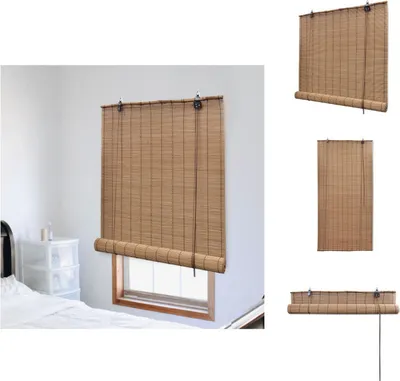 Zdjęcie produktu dla vidaXL Roleta bambusowa 150x160 cm brązowa - Żaluzje i rolety