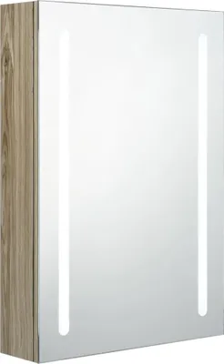 Immagine prodotto di Armadietto Bagno con Specchio e LED Rovere 50x13x70 cm
