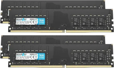 Obrázek produktu pro BRAINZAP 64GB (4x16GB) DDR4 2666MHz PC4-2666V DIMM CL19 2Rx8 1.2V, paměť RAM bez bufferu, ne ECC, pro stolní počítače. Paměťové moduly