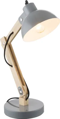Produktbild von Stolová lampa Tongariro drevo svetlý kov sivá 1xE27/40W