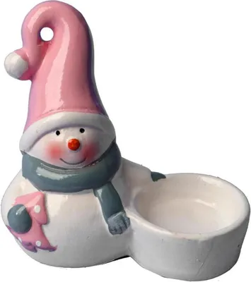 Zdjęcie produktu dla Ceramiczna ozdoba świąteczna BAŁWAN z podstawką na tealight