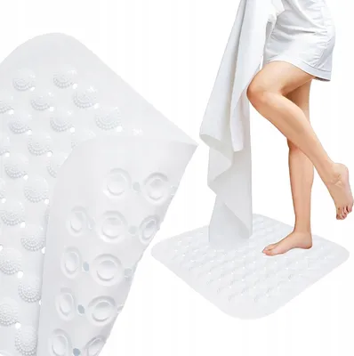 Produktbild von Sepio Badewannenmatte Weiß 43.5 x 43.5  cm, Duschmatte rutschfest, Antirutschmatte Badewanne, Duschmatte, Rutschmatte Badewanne, Bathroom Mat