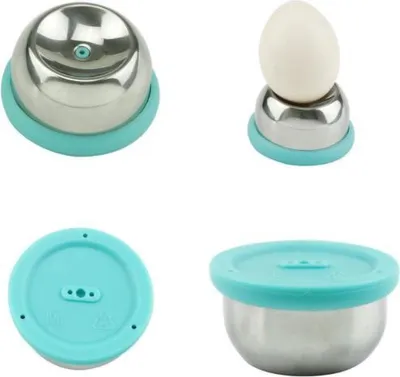 Image de Pique-œuf en acier inoxydable Jumada – Vert argenté – 1 pièce – Permet de séparer facilement le jaune et le blanc d'œuf