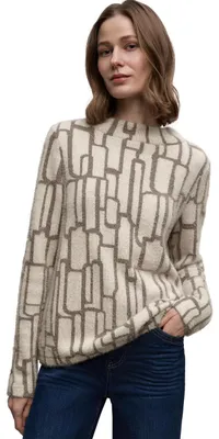 Productafbeelding van Street One gestreept shirt, zachte beige kleur, maat 38