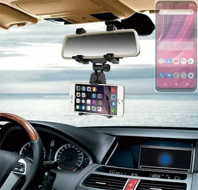 Produktbild von K-S-Trade Smartphone Halterung kompatibel mit BLU F92e 5G Rückspiegel Halterung schwarz Auto Halterung KFZ Halter