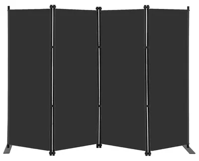 Zdjęcie produktu dla Parawan składany, 4-częściowy, czarny, 203 x 183 cm