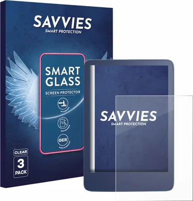 Produktbild von 3x Savvies Schutzglas Folie für Amazon Kindle Reader 2022 / 2024 9H Panzer Schutzfolie Glas Displayschutz klar transparent