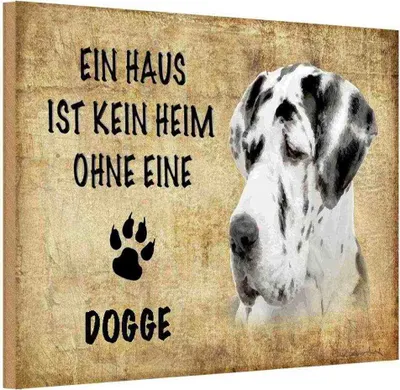 Produktbild von vianmo Holzschild 20x30 cm Dogge Hund Tier Haustier