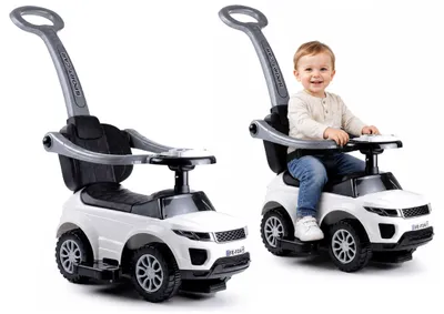 Produktbild von LEANToys Rutschauto mit Schiebestange Weiß