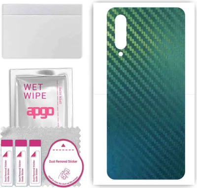 Produktbild von apgo Rückseite Schutzfolie, Skin, kompatibel mit Xiaomi Mi CC9, Hinten Displayschutzfolie aus Vinylfolie, kratzfest, einfache Montage - Kohlenstoff-Chamäleon CAKA1