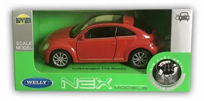 Image de Welly, modèle réduit en métal de la Volkswagen New Beetle, échelle 1:32, couleur rouge