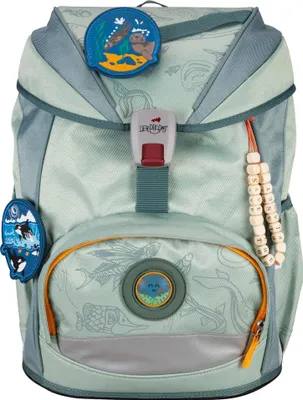 Immagine prodotto di DerDieDas zaino della scuola ErgoFlex Exklusiv Eco Schulranzenset 5 -pezzi Grey Planet menta