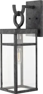 Produktbild von Außenlampe Wand Aluminium Glas H: 56,4 cm IP44 Zink Antik E27 Vintage Außenleuchte