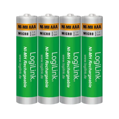 Produktbild von LogiLink Rechable AAA NiMH Akkus Mignon 1.2V (4er Blister)