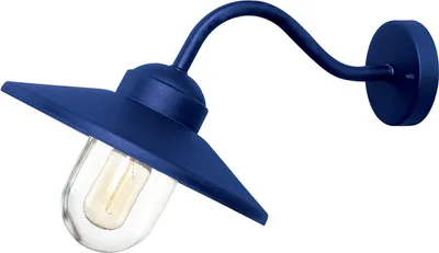 Produktbild von Wandlampe außen Edelstahl Glas IP44 Marineblau E27 Maritim Außenwandlampe