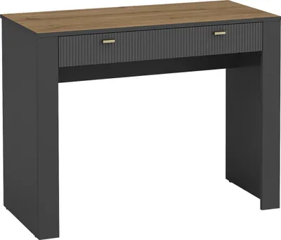 Produktbild von MIRJAN24 Schminktisch Mossa MO10, Schlafzimmer Kosmetiktisch, Elegant Kollektion, Schlafzimmermöbel (Farbe: Schwarz / Schwarz + Eiche Whisky)