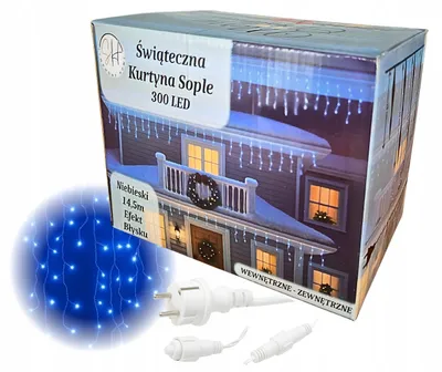 Produktbild von Led Lichtervorhang - 300 Leds - 14,5 M - Außenbeleuchtung - Blaue Lichter