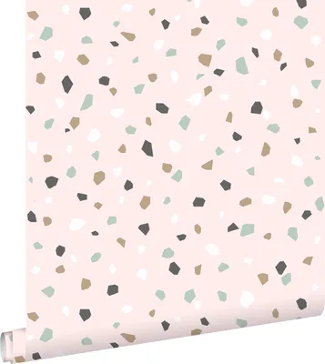 Produktbild von ESTAhome Tapete Terrazzo-Motiv Hellrosa, Weiß und Mintgrün 53 cm x 10.05 m