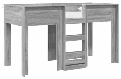 Image de vidaXL Lit superposé pour enfants Gris Sonoma 75 x 190 cm Bois composite
