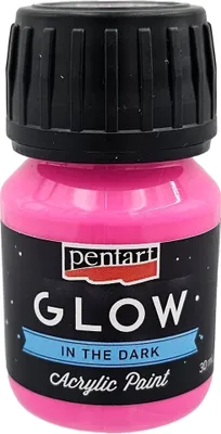 Zdjęcie produktu dla Farba akrylowa świecąca w ciemności Glow różowa 30 ml - Pentart