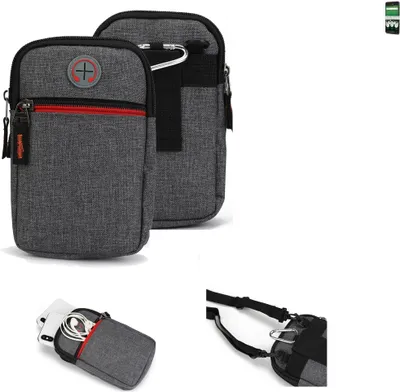 Produktbild von K-S-Trade Holster Gürtel Tasche kompatibel mit doro 8035 Handy Tasche Schutz Hülle grau Zusatzfächer 1x