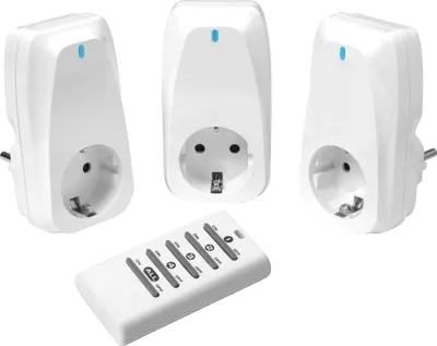 Image de Set de 3 prises radio, préprogrammé, 1.150W, blanc (61172)