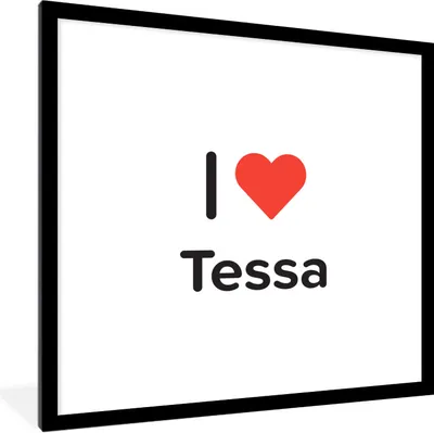 Produktbild von MuchoWow® Gerahmtes Poster Ich liebe - Tessa - Mädchen 40x40 cm - Poster mit Schwarzem Bilderrahmen Wandposter Rahmen Foto Bilder - Poster - Plakat im Rahmen