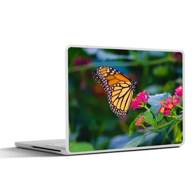 Produktbild von MuchoWow® Laptop Aufkleber Sticker Cover Schmetterlinge - Blume - Natur 31x22.5 cm - Laptop-Deko