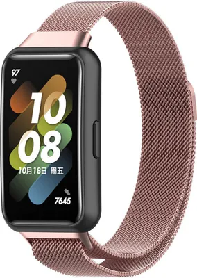 Produktbild von Strap-It Huawei Band 7 Milanese-Armband (Rosa)