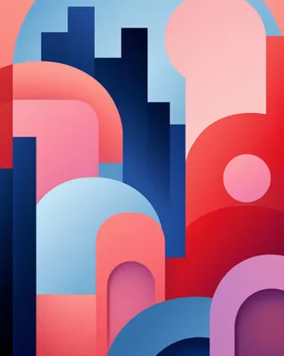 Produktbild von Dekoratives Plakat im geometrischen Design aus der Serie Farbenstadt, 40x50 cm