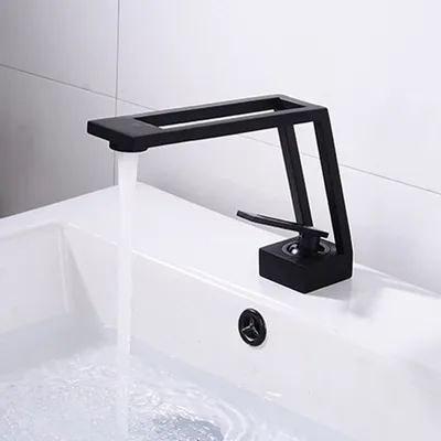 Produktbild von Armatur Waschbecken Schwarz Wasserhahn Waschtisch Bad Mischbatterie Einhebelmischer Badarmatur Einhandmischer Waschtischarmatur