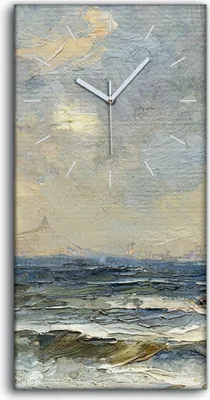 Produktbild von Wandbild Leinwand Bilder Wanduhr 30x60 Abstrakte Kunst Meer Wellen Himmel - weiße Hände