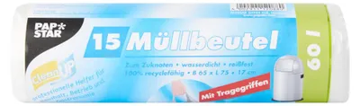 Obrázek produktu pro Papstar Müllbeutel mit Tragegriff 60l