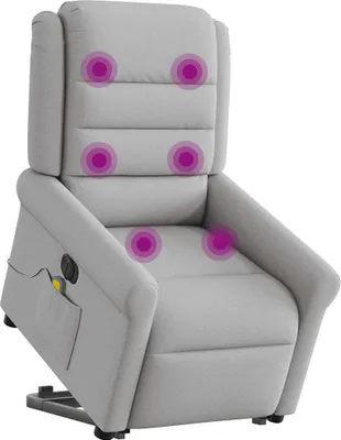 Produktbild von vidaXL Massagesessel mit Aufstehhilfe Elektrisch Wolkengrau Stoff