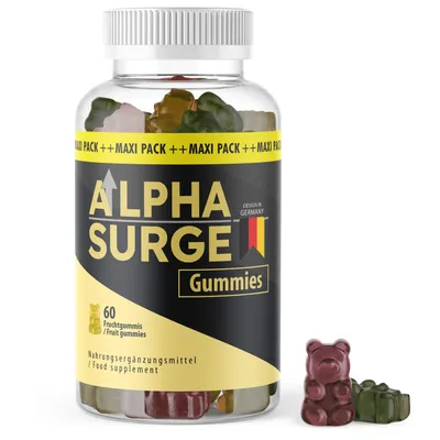 Produktbild von Alpha Surge Gummies | deine genussvolle Unterstützung | Speziell entwickelte Formel | Inhalt 60 Gummies