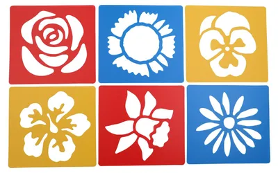 Produktbild von Mal- und Bastelschablone mit Blumenmotiven
