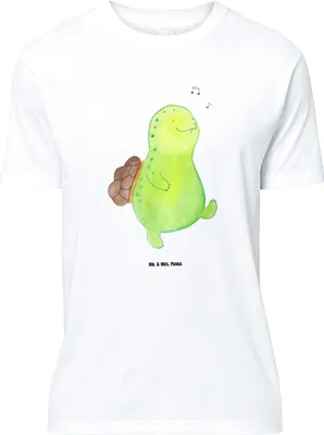 Produktbild von Mr. & Mrs. Panda Größe XL T-Shirt Schildkröte Pfeifen - Weiß - Geschenk, Tshirt, Shirt, mit Spruch, Lebensfreude, Depression, Glück, Trennung