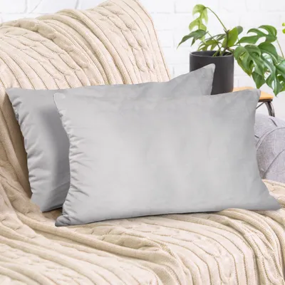 Produktbild von 2er Set Kissenbezug 40x60cm, Samt flauschig weich, mit verstecktem Reißverschluss