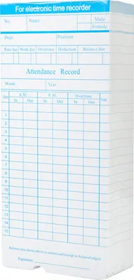 Produktbild von 90 Stück/Packung Zeitkarten Zeitkarten Monatlich 2-seitig 18 * 8,4 cm für Mitarbeiter Anwesenheit Zeituhr Recorder