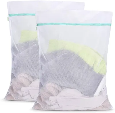 Produktbild von Wäschenetz Groß, Wäschesack 60*80cm 2 Stücke Wäschebeutel Wiederverwendbare Wäschenetze mit Reißverschluss Groß für Laundry Bags Wäschetasche
