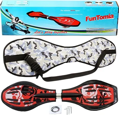 Produktbild von FunTomia® mit LED-Rollen  - 1755 - Design rot Totenkopf - Waveboard ORIGINAL