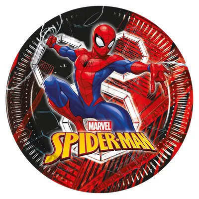 Produktbild von "Spider-Man World Of Webs" Partydeko Artikel Variante: 8 Teller | Ø23cm Papier