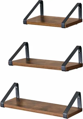 Produktbild von Vasagle ULWS33BX, Schweberegal, Wandverteiler, Metall, Partikelbord, Schwarz, Braun, Universal, 5 kg